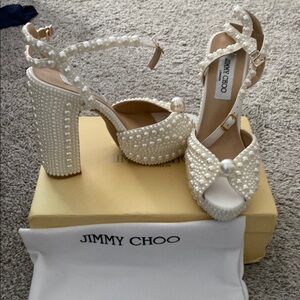 COPY - Jimmy Choo White Crystal Embellished Heels